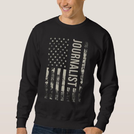 Vintage US American Flag Journalist Sweatshirt (Vorderseite)