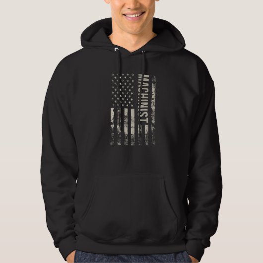 Vintage US American Flag Machinist Premium Hoodie (Vorderseite)