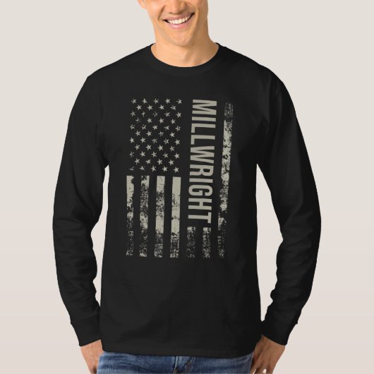 Vintage US American Flag Millwright T-Shirt (Vorderseite)