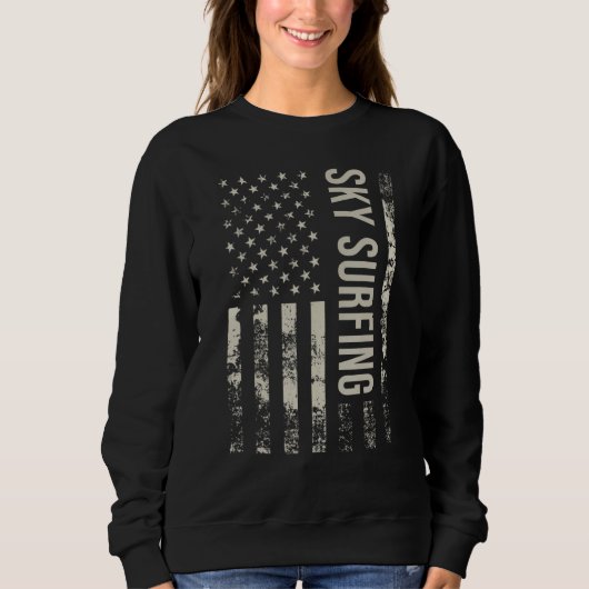 Vintage US American Flag Sky Surfing Sweatshirt (Vorderseite)