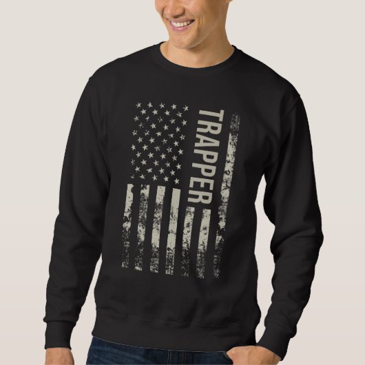 Vintage US American Flag Trapper Sweatshirt (Vorderseite)