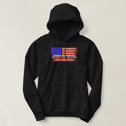 Vintage US-amerikanische Flag-Kältetechnik P Hoodie (Design vorne)