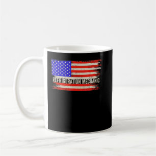 Vintage US-amerikanische Flag-Kältetechnik P Kaffeetasse