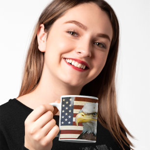 Vintage US-amerikanische Flagge American Adle 4. J Kaffeetasse