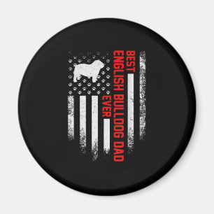 Vintage US-amerikanische Flagge Best English Bulld Magnet