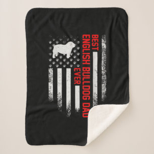 Vintage US-amerikanische Flagge Best English Bulld Sherpadecke