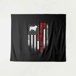 Vintage US-amerikanische Flagge Best English Bulld Wandteppich