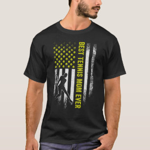 Vintage US-amerikanische Flagge Best Tennis Mama E T-Shirt