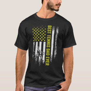 Vintage US-amerikanische Flagge Best Tennis Vater  T-Shirt