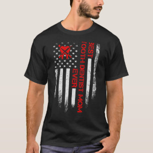 Vintage US-amerikanische Flagge Bester Zahnarztzah T-Shirt