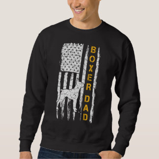 Vintage US-amerikanische Flagge Boxer Dog Vater Si Sweatshirt