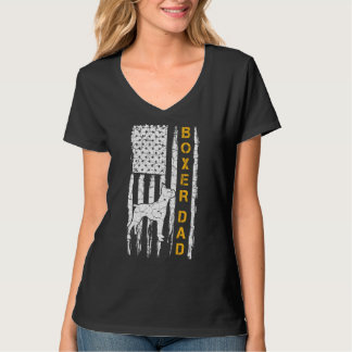 Vintage US-amerikanische Flagge Boxer Dog Vater Si T-Shirt