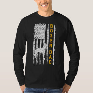 Vintage US-amerikanische Flagge Boxer Dog Vater Si T-Shirt