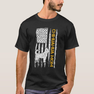 Vintage US-amerikanische Flagge Chihuahua Dog Mama T-Shirt