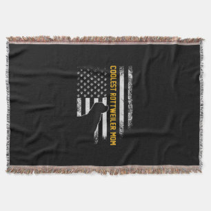 Vintage US-amerikanische Flagge Coole Rottweiler-M Decke