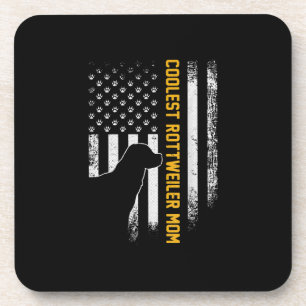 Vintage US-amerikanische Flagge Coole Rottweiler-M Getränkeuntersetzer