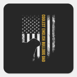 Vintage US-amerikanische Flagge Cooler englischer  Quadratischer Aufkleber