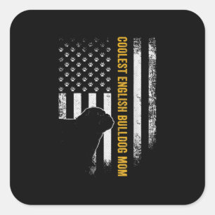 Vintage US-amerikanische Flagge Cooler englischer Quadratischer Aufkleber