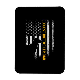 Vintage US-amerikanische Flagge Cooler Rottweiler- Magnet