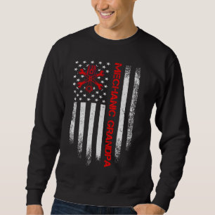 Vintage US-amerikanische Flagge Diesel Mechanik Op Sweatshirt