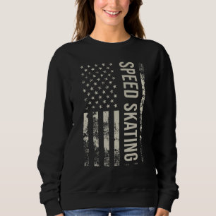 Vintage US-amerikanische Flagge Eisschnelllauf Sweatshirt