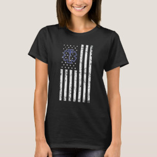 Vintage US-amerikanische Flagge EMT Notfallmedizin T-Shirt