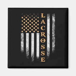 Vintage US-amerikanische Flagge Lacrosse-Spieler P Magnet