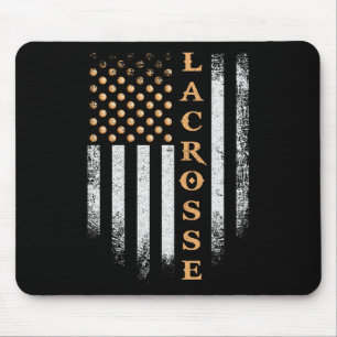 Vintage US-amerikanische Flagge Lacrosse-Spieler P Mousepad