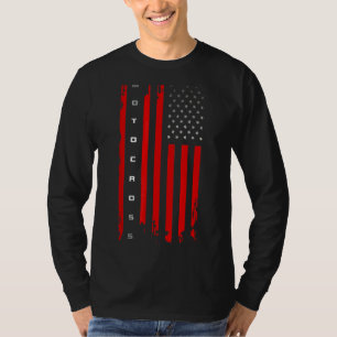 Vintage US-amerikanische Flagge Motocross Dirt Bik T-Shirt