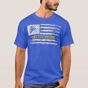Vintage US-amerikanische Flagge Motocross Dirt Bik T-Shirt