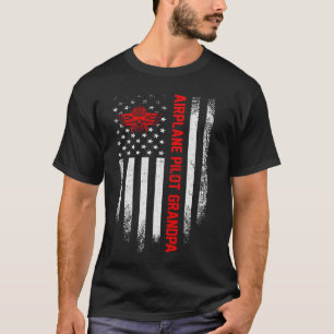 Vintage US-amerikanische Flagge Proud Flugzeug Pil T-Shirt