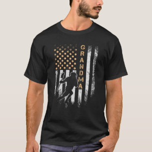 Vintage US-amerikanische Flagge Proud Lacrosse Gra T-Shirt