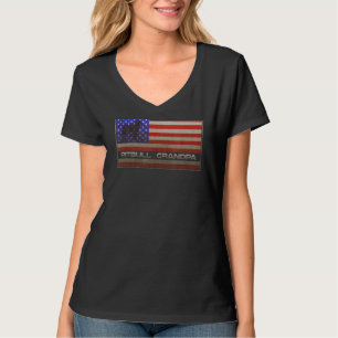 Vintage US-amerikanische Flagge Proud Pitbull Opa T-Shirt