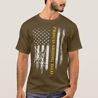 Vintage US-amerikanische Flagge Proud Skifahren Va T-Shirt