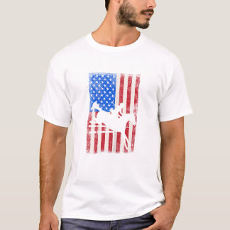 Vintage US-amerikanische Flagge Reitsport Eventhor T-Shirt