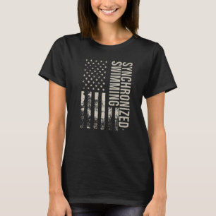 Vintage US-amerikanische Flagge Synchronschwimmen T-Shirt