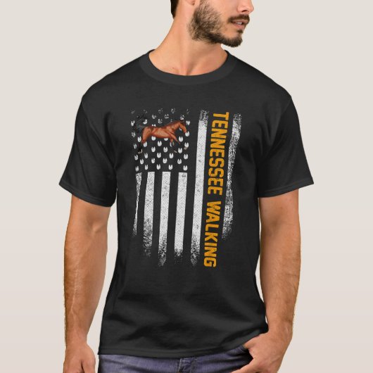 Vintage US-amerikanische Flagge Tennessee Walking T-Shirt (Vorderseite)