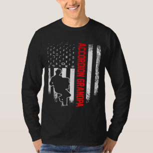Vintage US-amerikanische Flaggen-Akkordeon Opa-Hin T-Shirt
