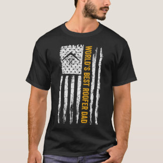 Vintage US-amerikanische Flaggenwelt Bester Roofer T-Shirt