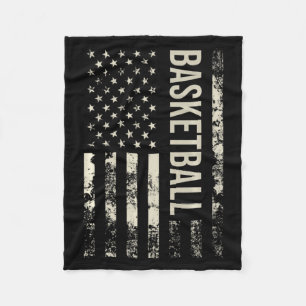 Vintage-US-amerikanischer-Flag-Basketball Premium Fleecedecke