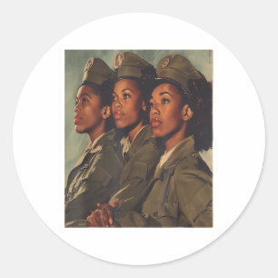 Vintage US Army Black Sisterhood Women Soldiers Mi Runder Aufkleber