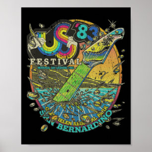 Vintage US Festival 1983 Farbige Regenbogen-Musikv Poster
