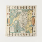 Vintage US-Fischkarte Wandteppich (Vorderseite (Horizontal))