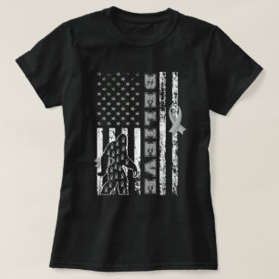 Vintage US Flag Bigfoot Gehirn Tumve glauben T-Shirt
