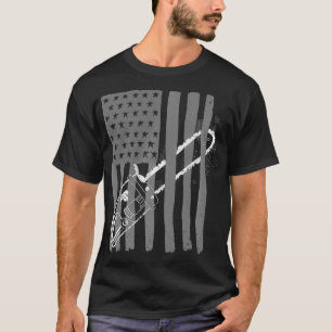 Vintage US Flag Chainsaw Niedlich Woodworker Funny T-Shirt