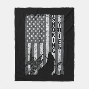 Vintage US Flag Kojotenjagd Jäger T-Shirt Jäger  Fleecedecke