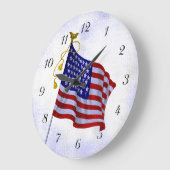 Vintage US-Flag-Uhr mit Zahlen Große Wanduhr (Winkel)