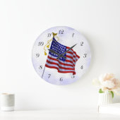 Vintage US-Flag-Uhr mit Zahlen Große Wanduhr (Zuhause)
