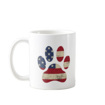 Vintage US-Flagge 4. Juli Paw Dog Lover