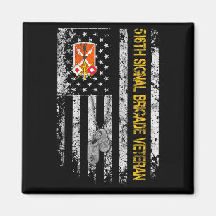 Vintage US-Flagge 516. Signal Brigade Military Vet Magnet